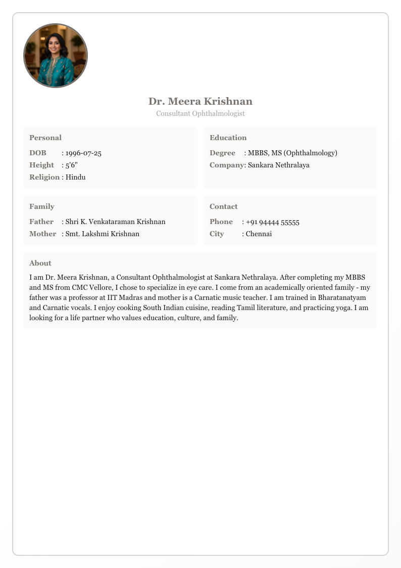 Pearl White - Marriage Biodata Template Design