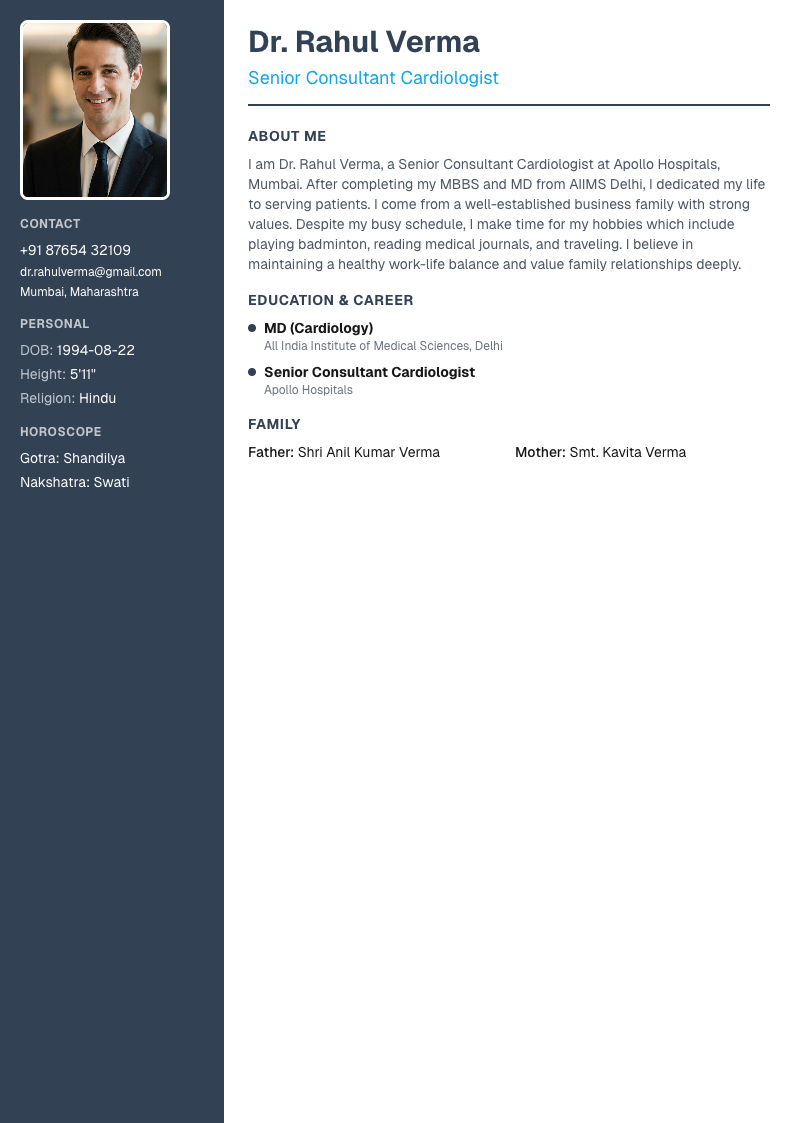 Minimal Clean - Marriage Biodata Template Design