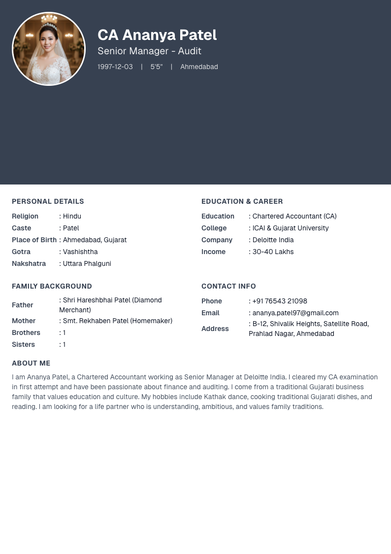 Split View - Marriage Biodata Template Design