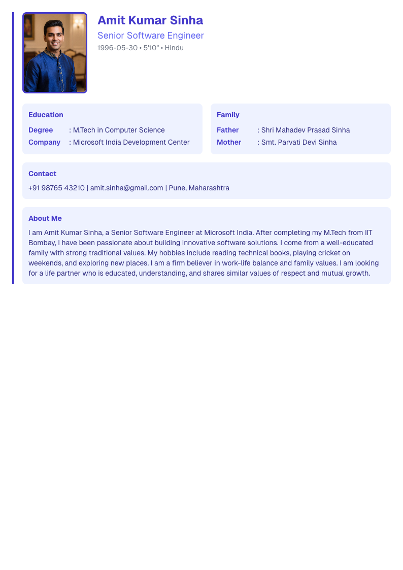 Timeline Flow - Marriage Biodata Template Design