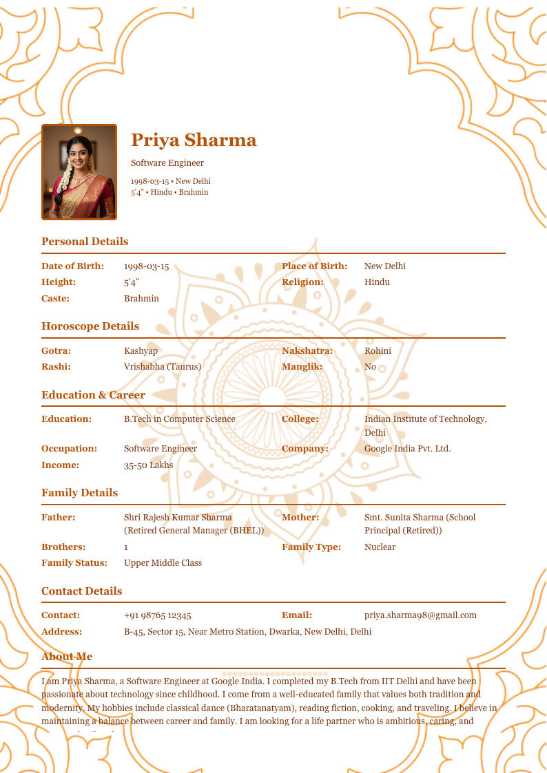 White Mandala - Marriage Biodata Template Design