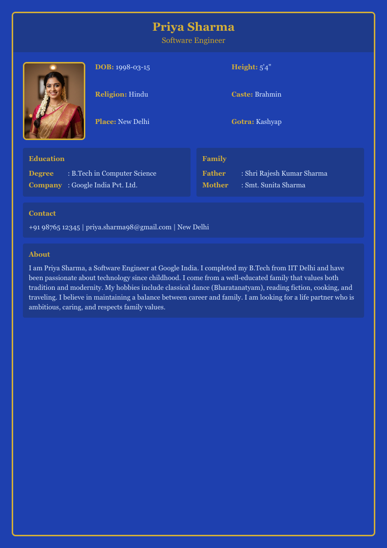 Sapphire Blue - Marriage Biodata Template Design
