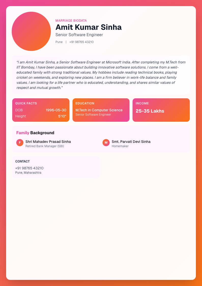 Gradient Wave - Marriage Biodata Template Design